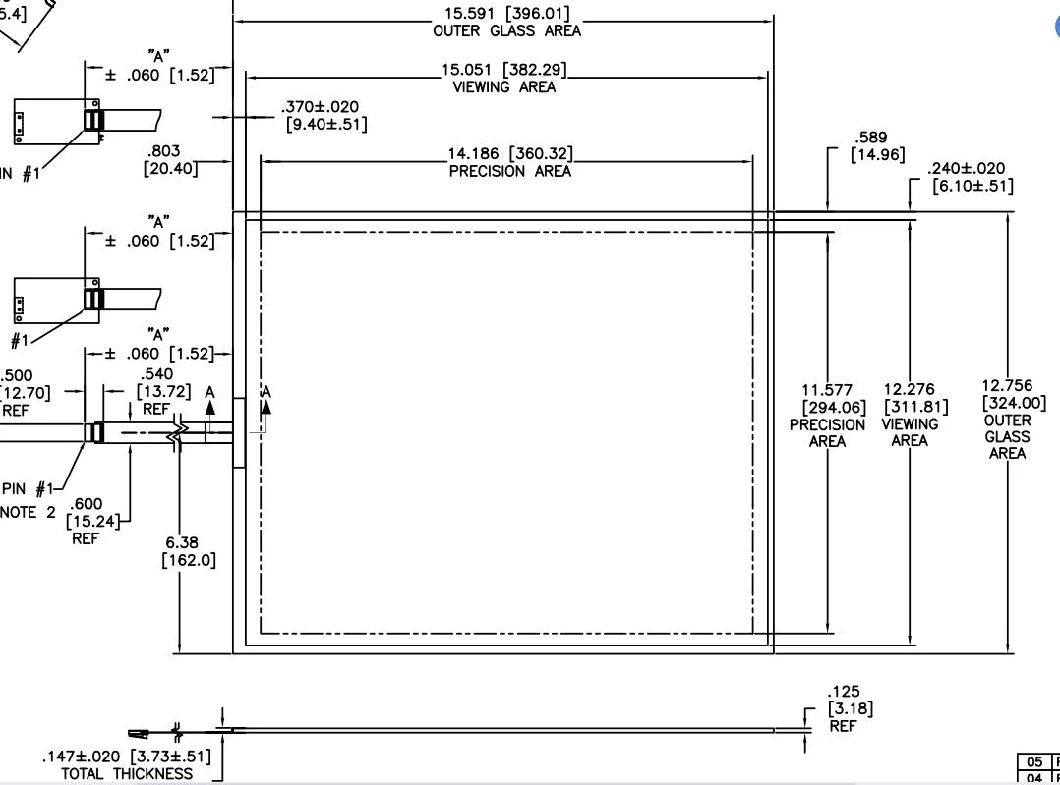 19.42 Inch 3m Replacement Surface Capacitive Touch Panel Screen 17-8891-205/98-0003-2661-5