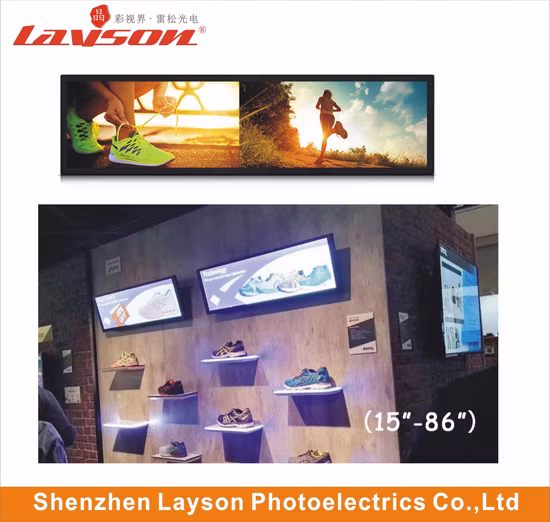 Barre étirée ultra large de 24 pouces Lecteur multimédia publicitaire Réseau WiFi Affichage numérique Moniteur LED multimédia Écran LCD couleur