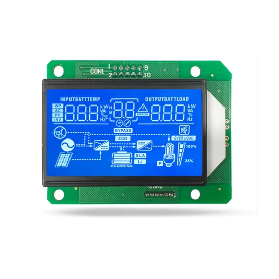 Onduleur de puissance UPS, Module d'affichage LCD à 7 segments, Module d'écran d'alimentation sans interruption UPS, affichage à segments bleu Htn