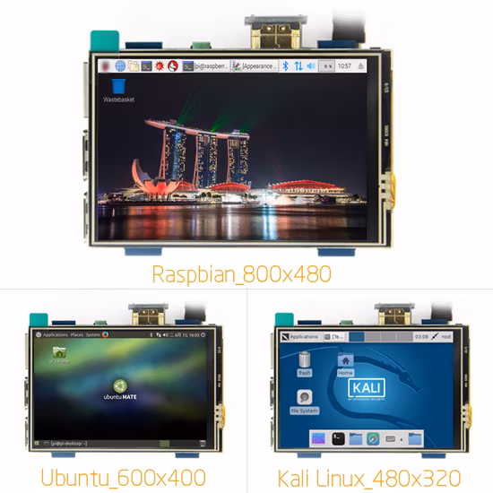 Carte de commande LCD 800X480 4′ ′ Entrée HDMI Moniteur Raspberry Pi avec contrôle tactile